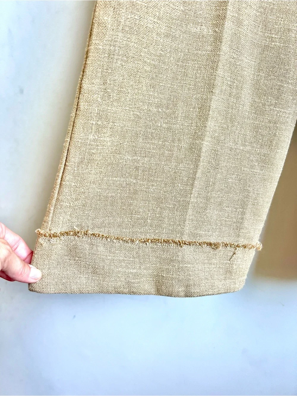 Wit & Wisdom Business Casual Stylish Wide-Leg Frayed Hem Pleated Trousers